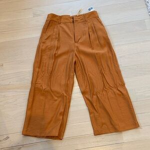 NWT Madewell Rust Croppd Wide-Leg Pants